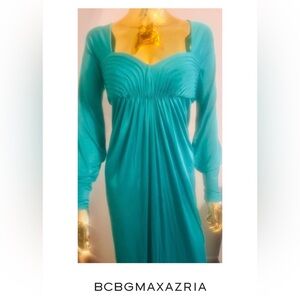BCBG Max Azria Vintage Emerald Green Empire Waist Gown, Cocktail Dress, Size XXS